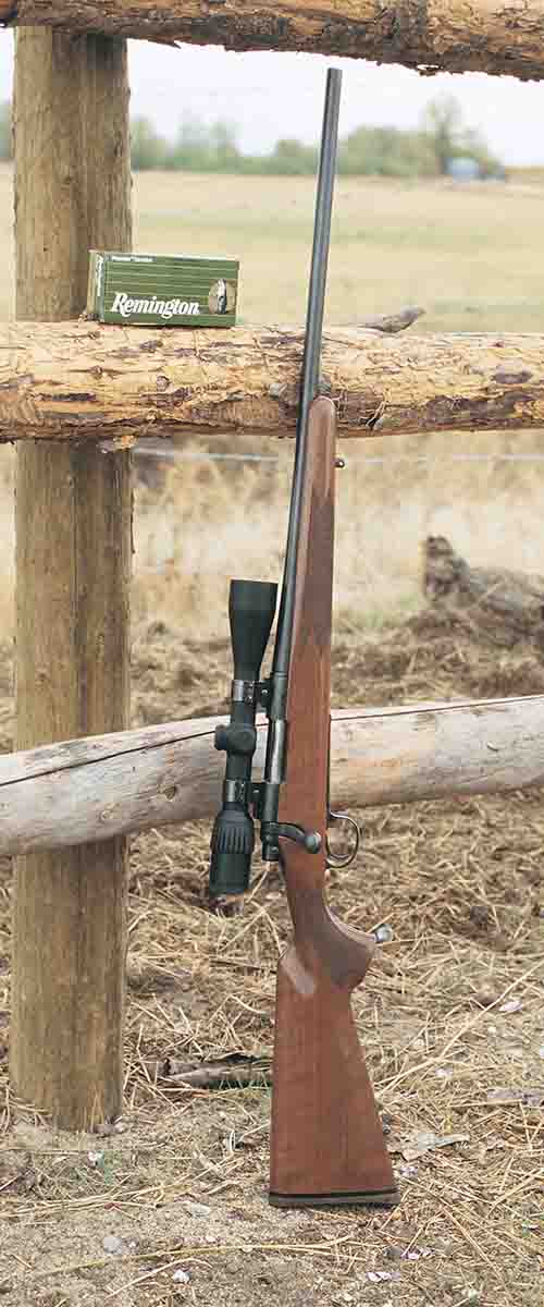 a Remington Model 700 Classic .222 Remington is topped with a Weaver 3-10x40 Grand Slam scope.